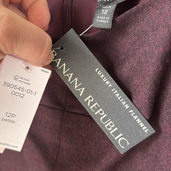 Banana Republic dress peplum NEW wool 12 petite Elegant Purple Sleeveless lined - Picture 4 of 6